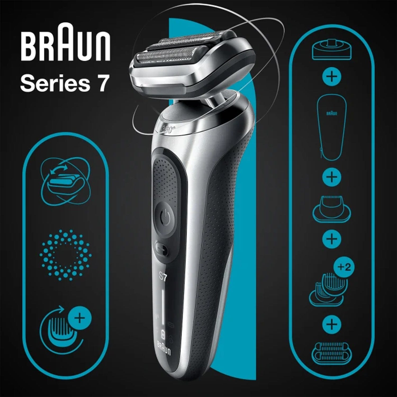 Braun Series 7 71-S4862cs Wet & Dry Shaver with Charging Stand & Attachment