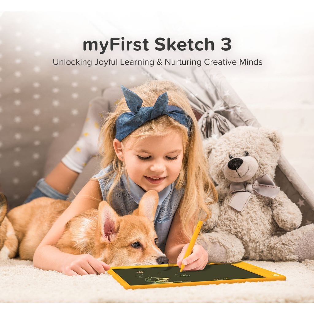 MyFirst Sketch 3 Yellow Drawing Board for Kids Sketching Art Pad Tablets LCD Writing Pad Learning Toy