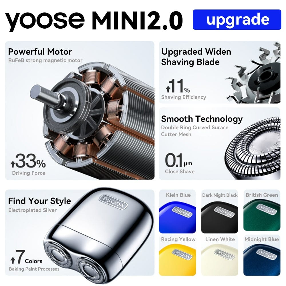 Yoose Mini Shaver 2.0 Portable Electric Rechargeable Razor