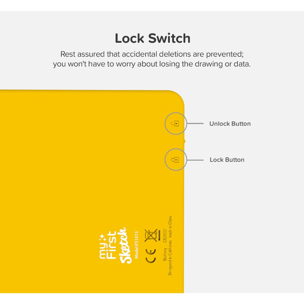 MyFirst Sketch 3 Yellow Drawing Board for Kids Sketching Art Pad Tablets LCD Writing Pad Learning Toy