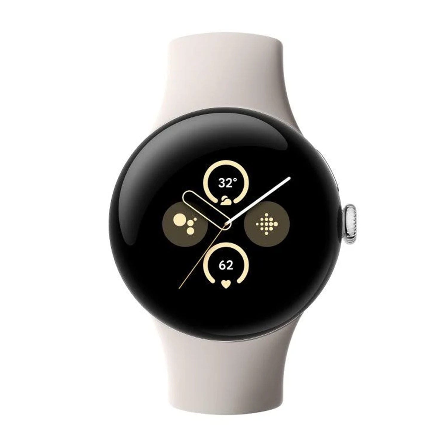 Google Pixel Watch 2 Smartwatch Bluetooth/WiFi Polished Silver Aluminum Case / Porcelain Active Band