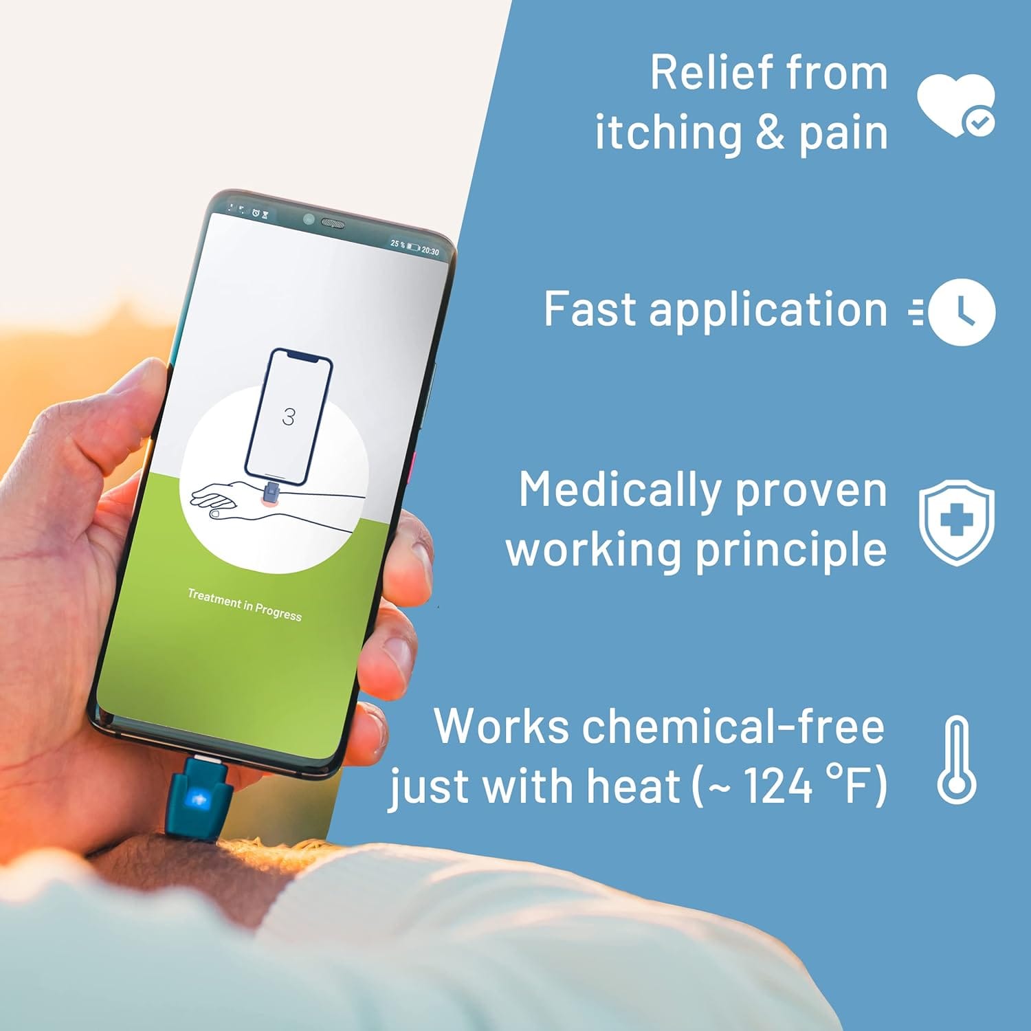 Heat It Smartphone-Powered Insect Bite Healer Lightning Port