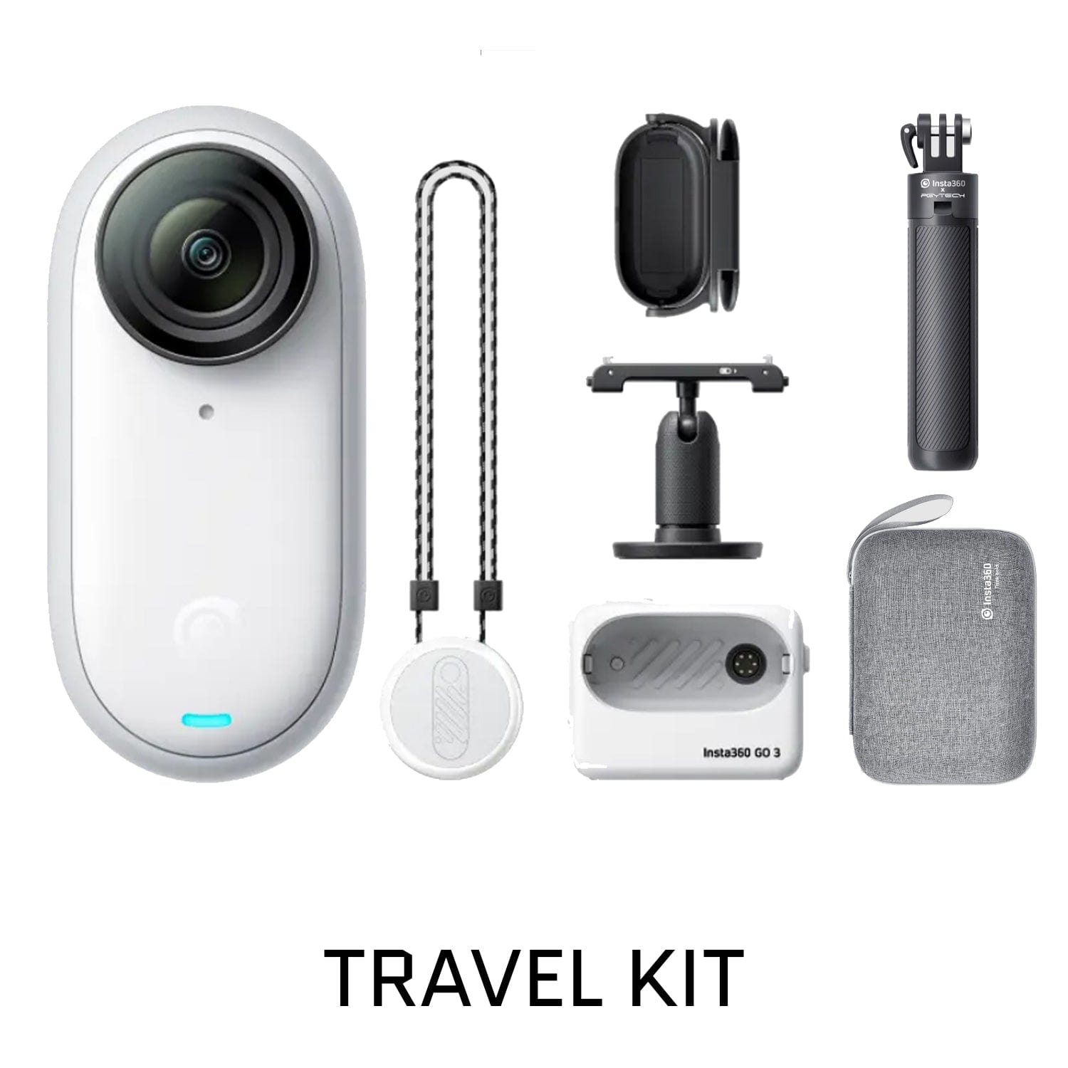 Insta360 Go 3 Action Camera Travel Kit / Arctic White / 128 GB