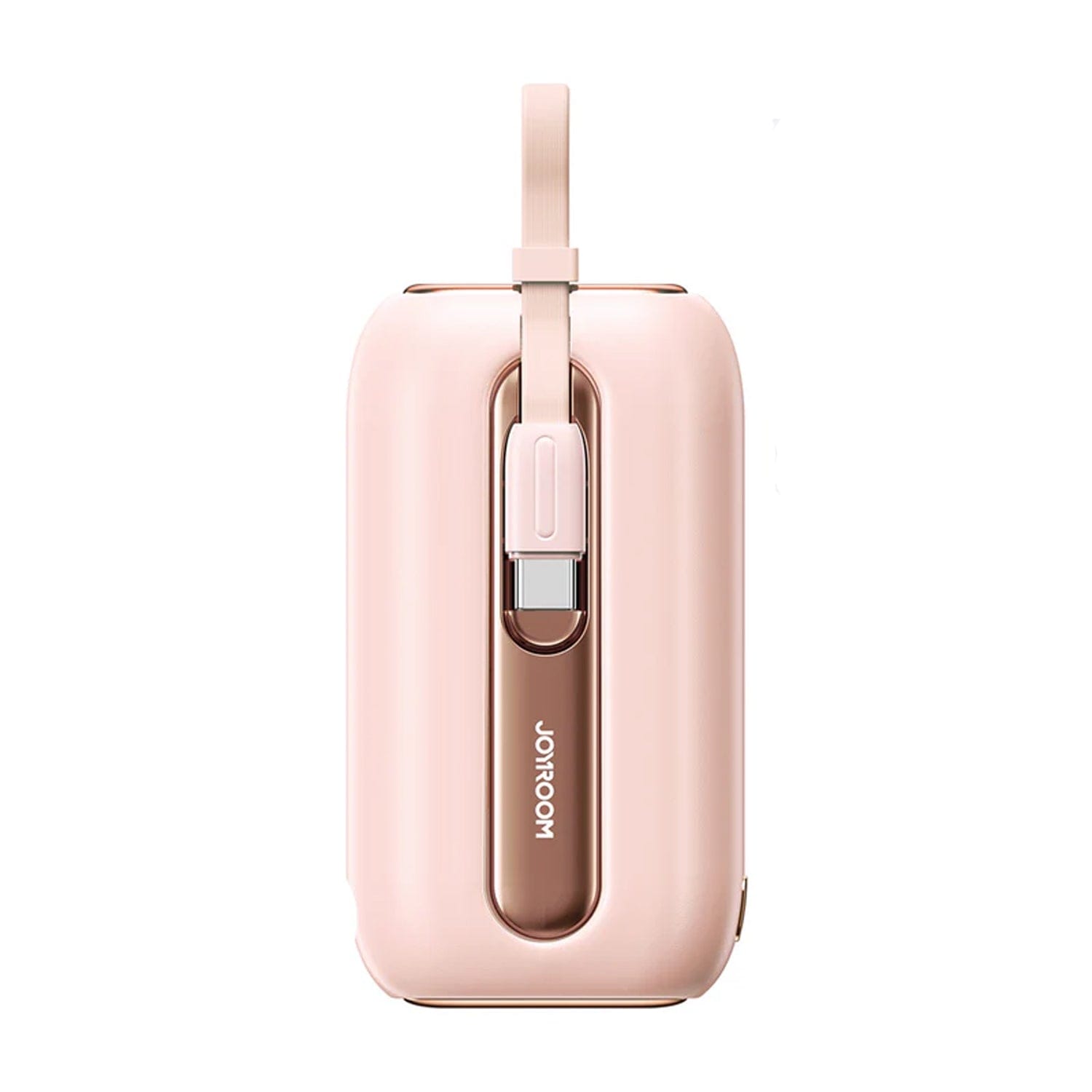 Joyroom JR-L012 Colorful Series 22.5W 10,000 mAh Mini Power Bank with Dual Cables (USB to Type-C 0.25m Cable) Pink