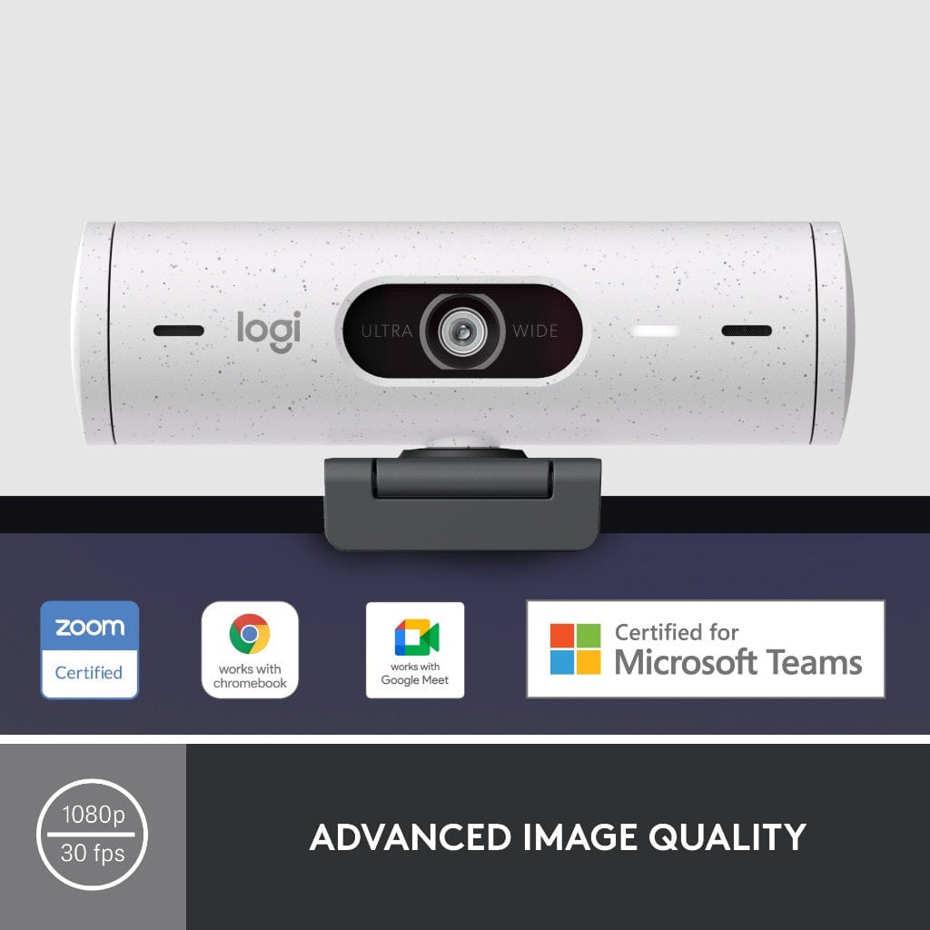 Logitech Brio 500 Full 1080p Webcam with Auto Light Correction, Show Mode, Dual Noise Reduction Mics Graphite