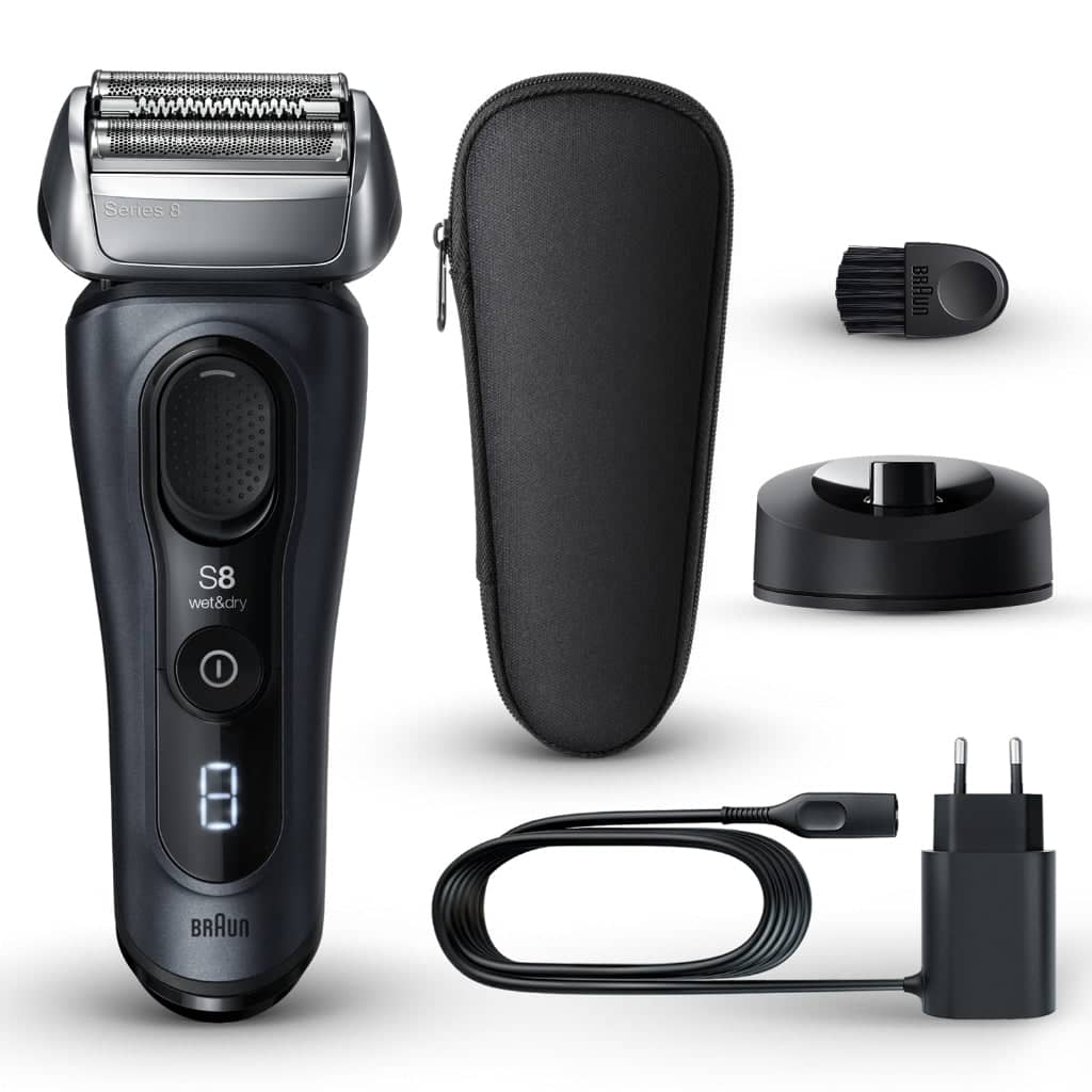 Braun Series 8 8513s Electric Shaver with Charging Stand & Travel Case