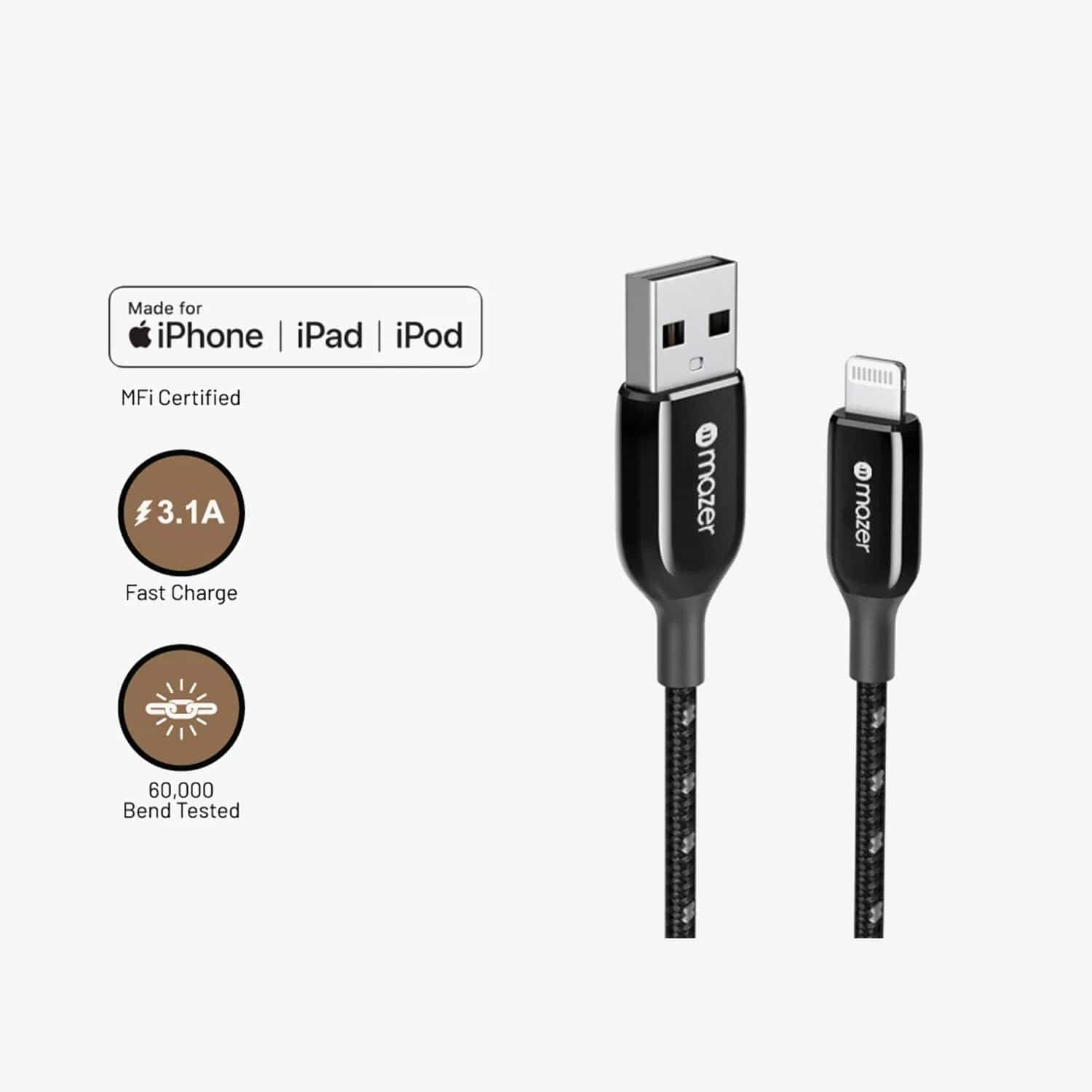 Mazer Infinite.LINK Pro 3 USB-A to Lightning 2.5m Cable