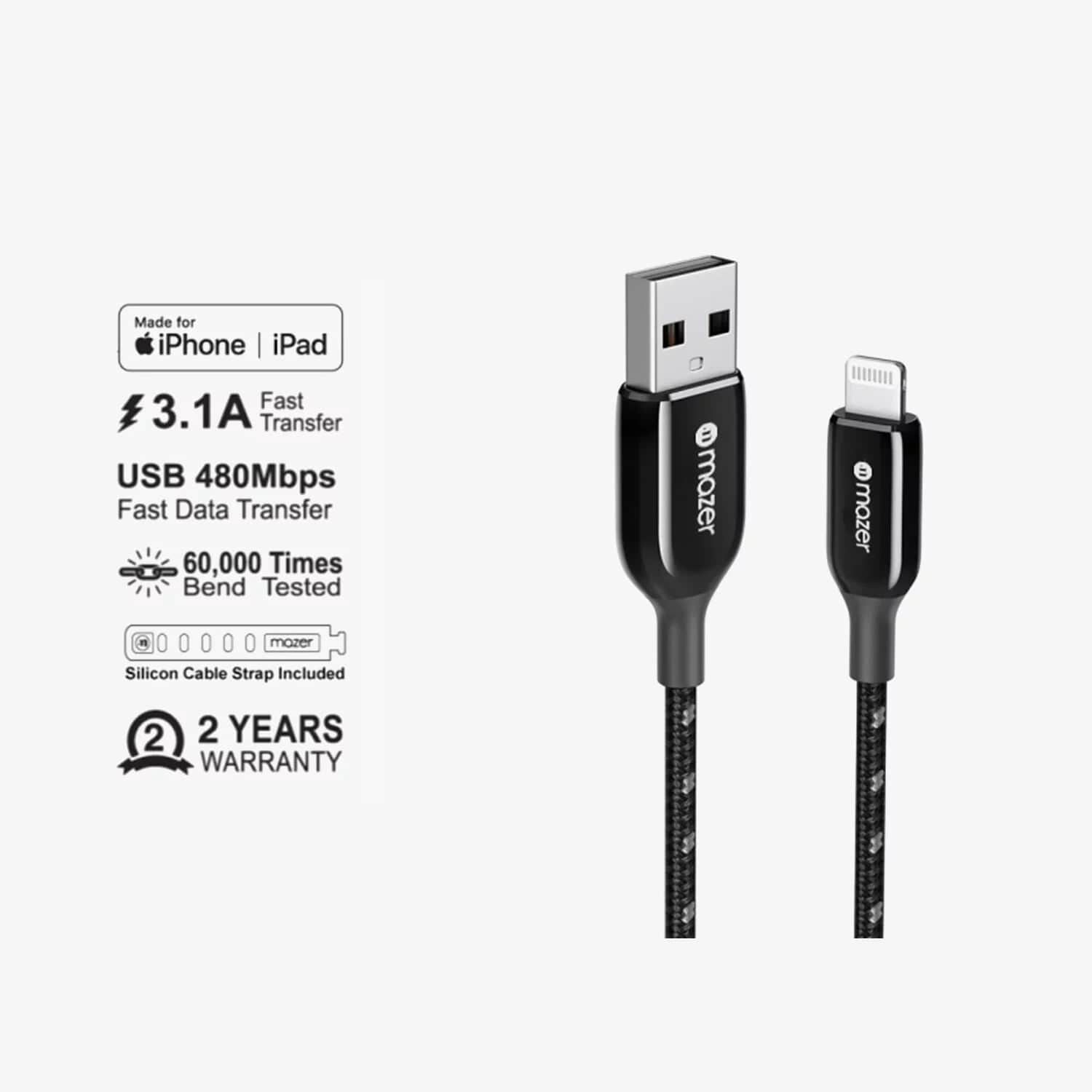 Mazer Infinite.LINK Pro 3 USB-A to Lightning 2.5m Cable