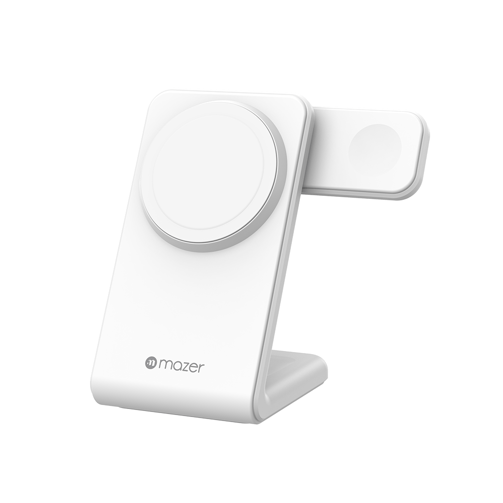 Mazer MagStand ONE | 3-in-1 Wireless Magnetic Charging Stand White