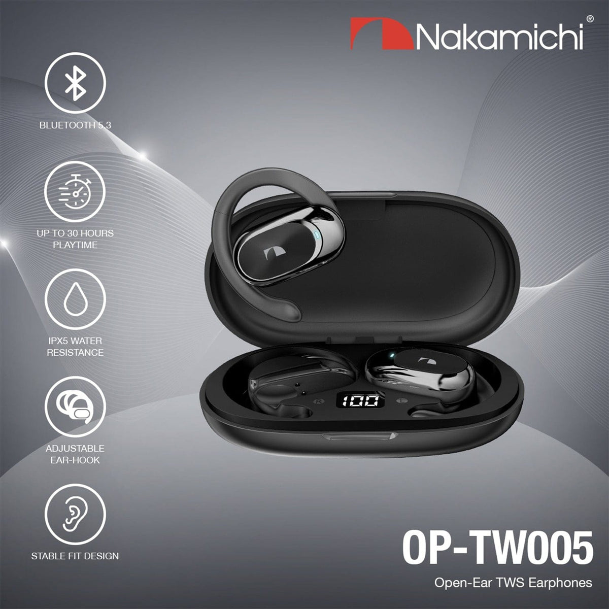 Nakamichi OP-TW005 Open-Ear True Wireless Earphones