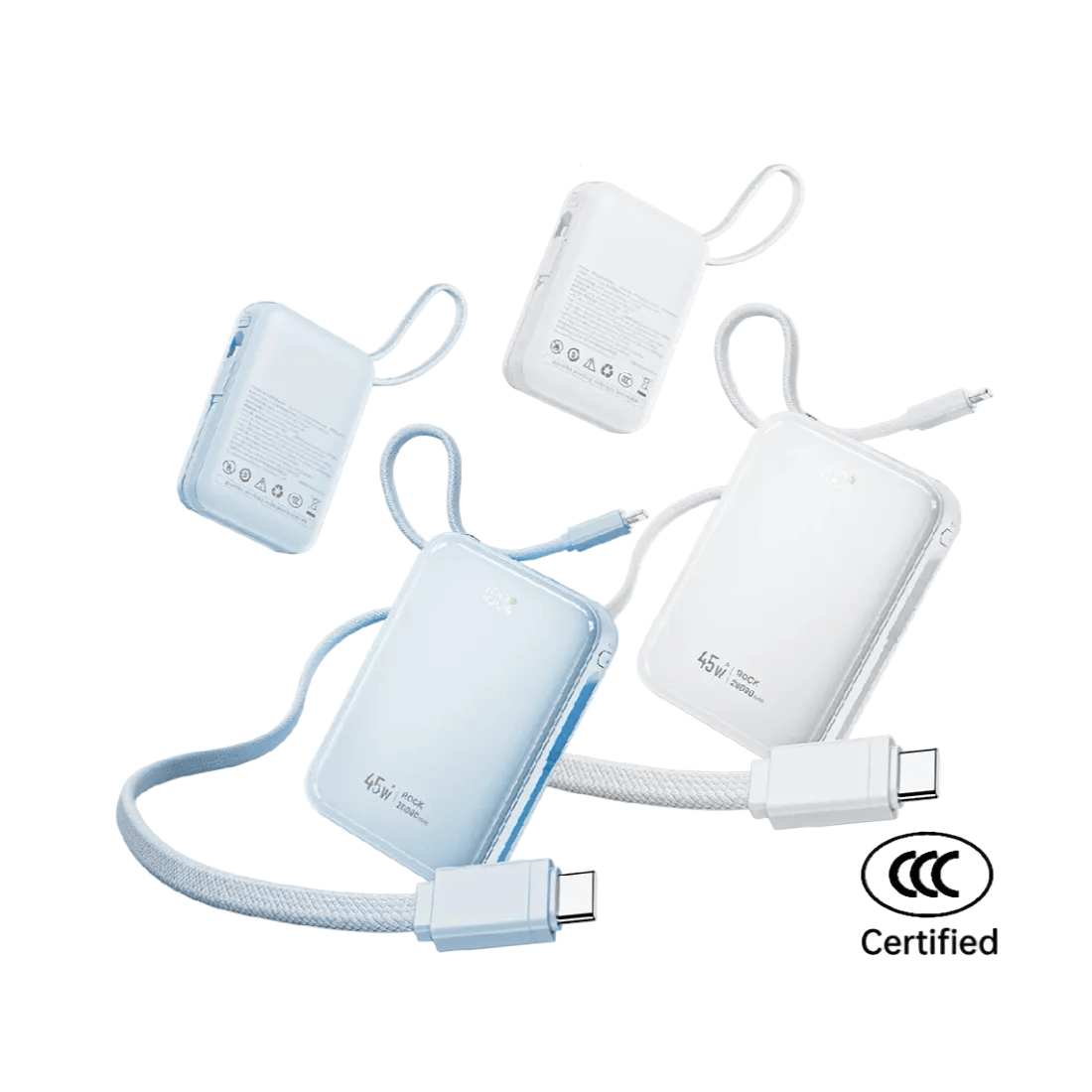 ROCK Interstellar Series C03/C04 45W Power Bank with Built-in Cable [CCC-Certified]