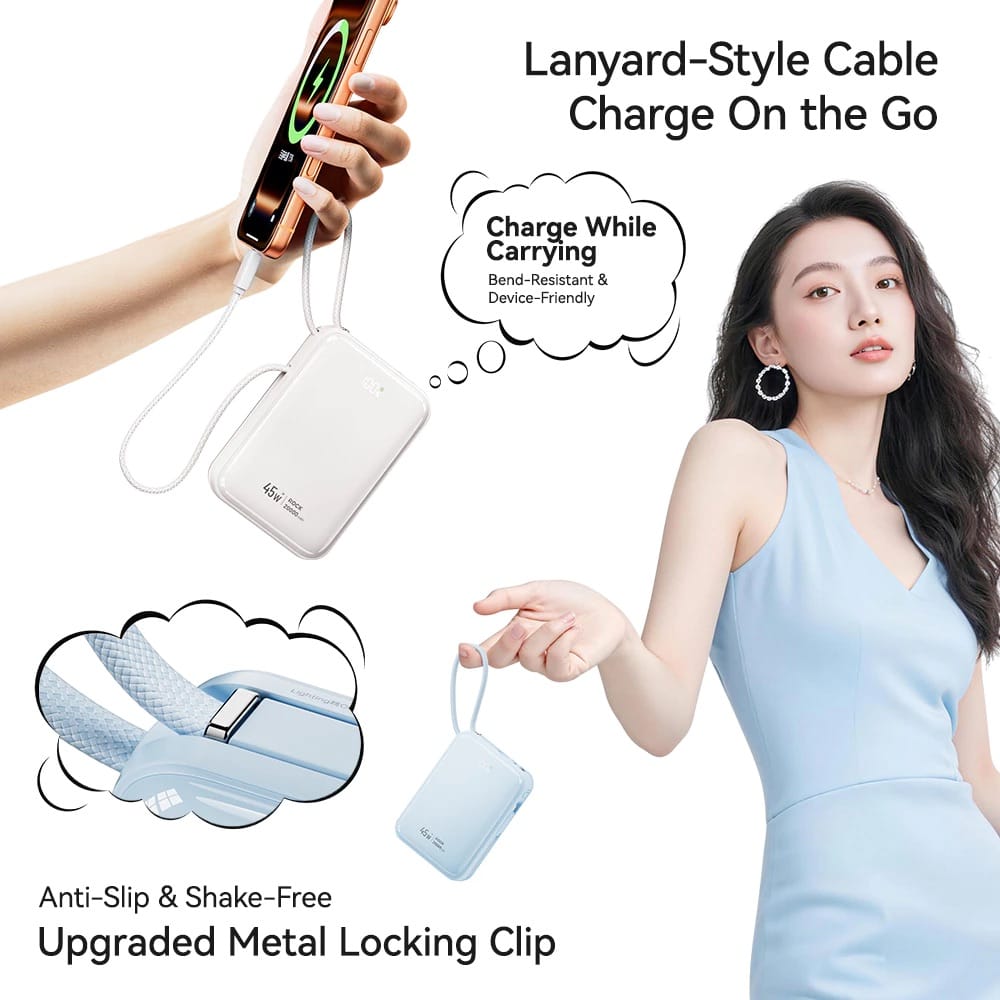 ROCK Interstellar Series C03/C04 45W Power Bank with Built-in Cable [CCC-Certified]