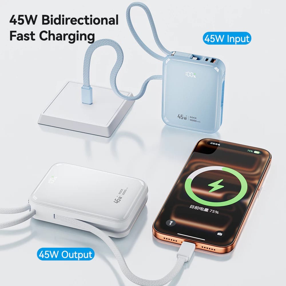 ROCK Interstellar Series C03/C04 45W Power Bank with Built-in Cable [CCC-Certified]