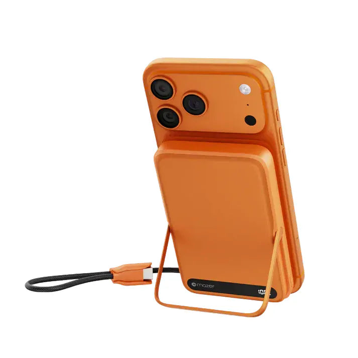 Mazer MagLink19 10,000mAh 15W PD27W Magnetic Wireless Charging Power Bank With Built-in USB-C Cable (CCC Certified)