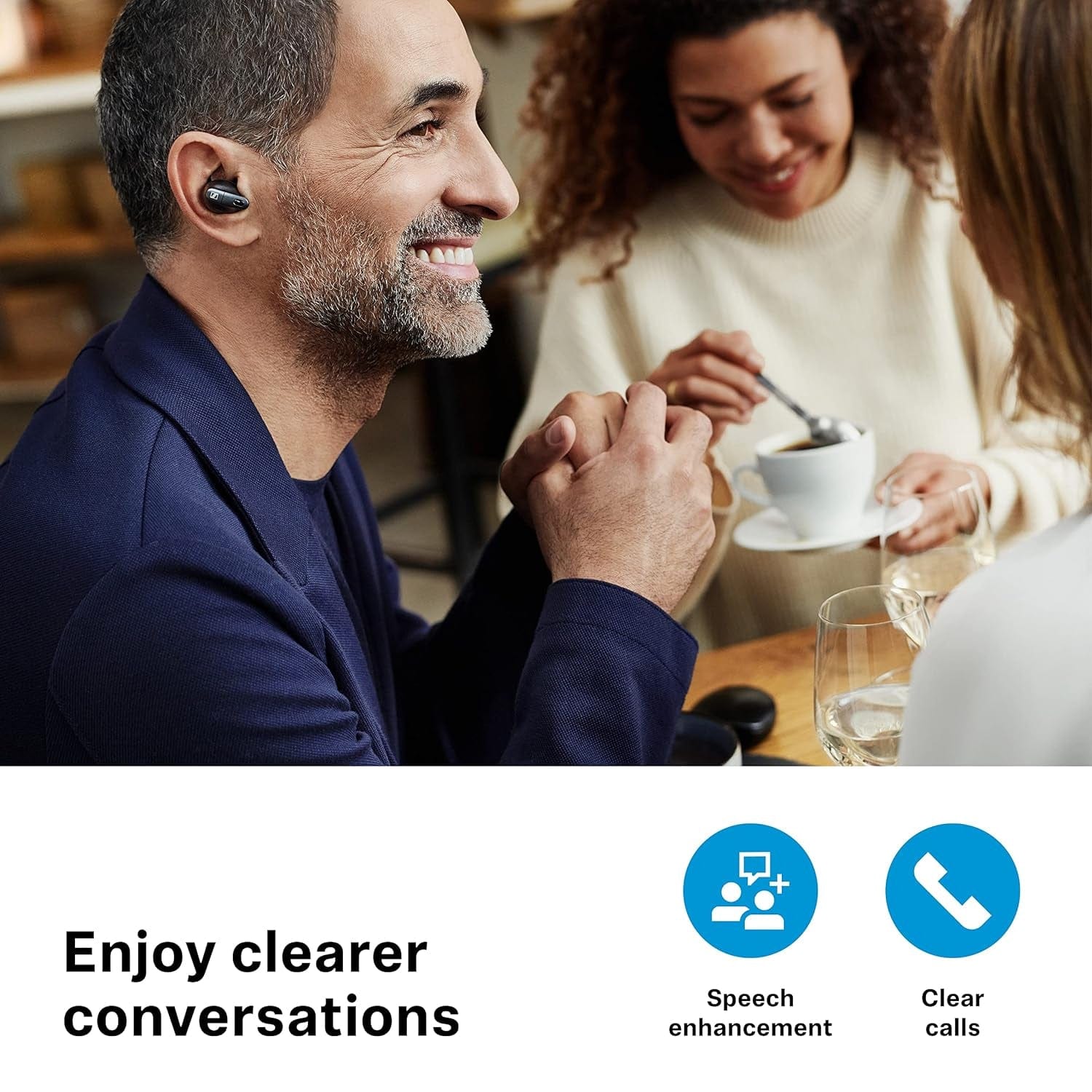 Sennheiser Conversation Clear Plus Speech Enhancement True Wireless Earbuds with Active Noise Cancellation