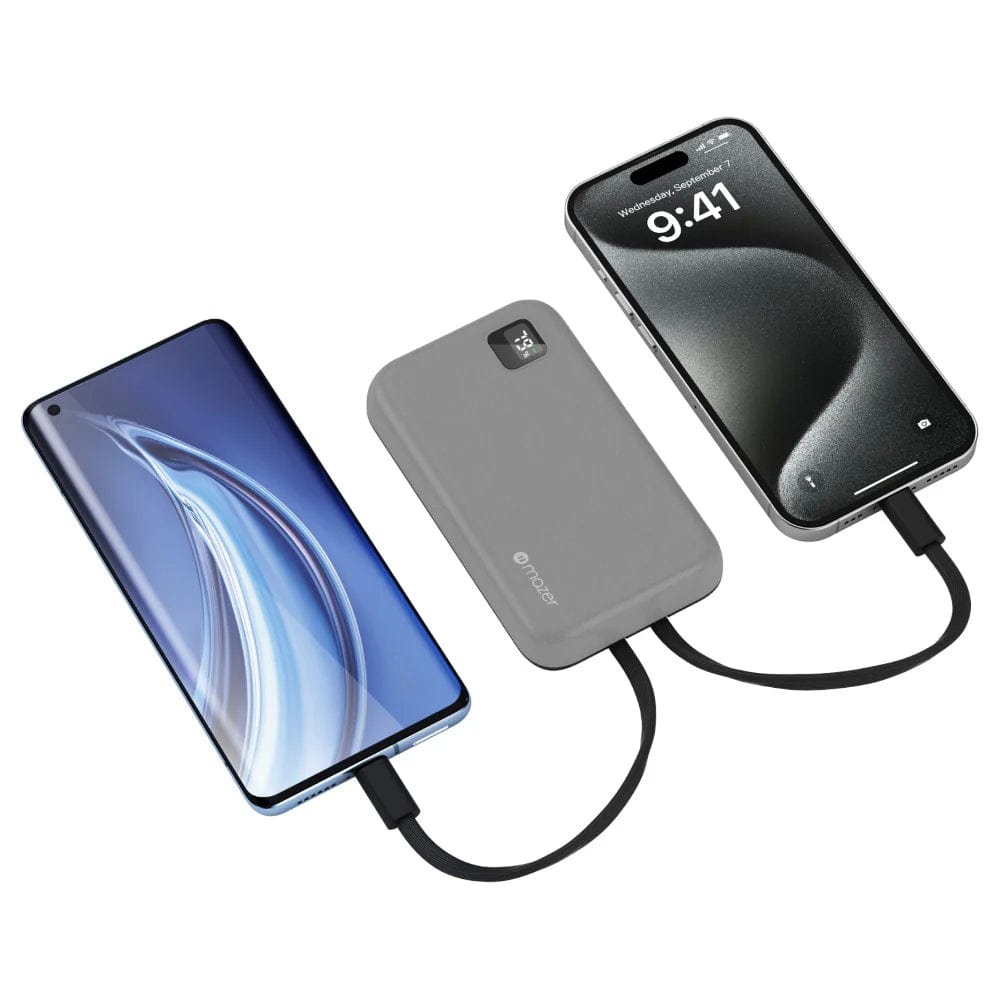 Mazer PowerCharge 1020 Link 10000mAh PD20W Power Bank with Built-in Dual USB-C Cables