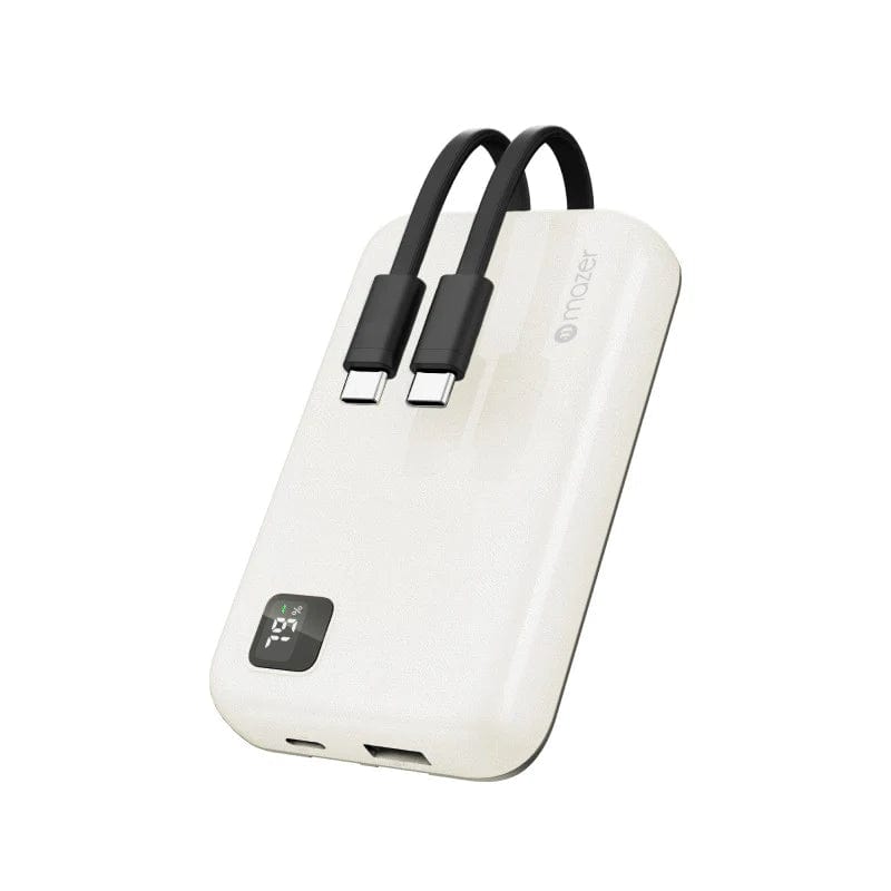 Mazer PowerCharge 1020 Link 10000mAh PD20W Power Bank with Built-in Dual USB-C Cables