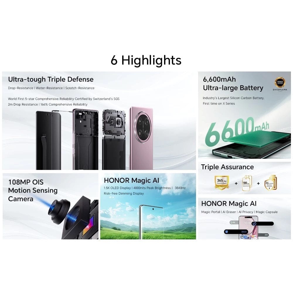 Honor X9C 5G Smartphone 24(12+12)GB+256GB 6.78inch Display Ultra-tough Triple Defense