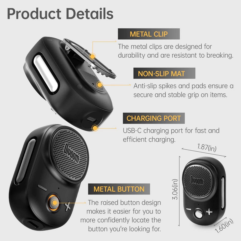 Divoom Itour-S Mini Portable Bluetooth Speaker | IP67 Dust Proof & Waterproof
