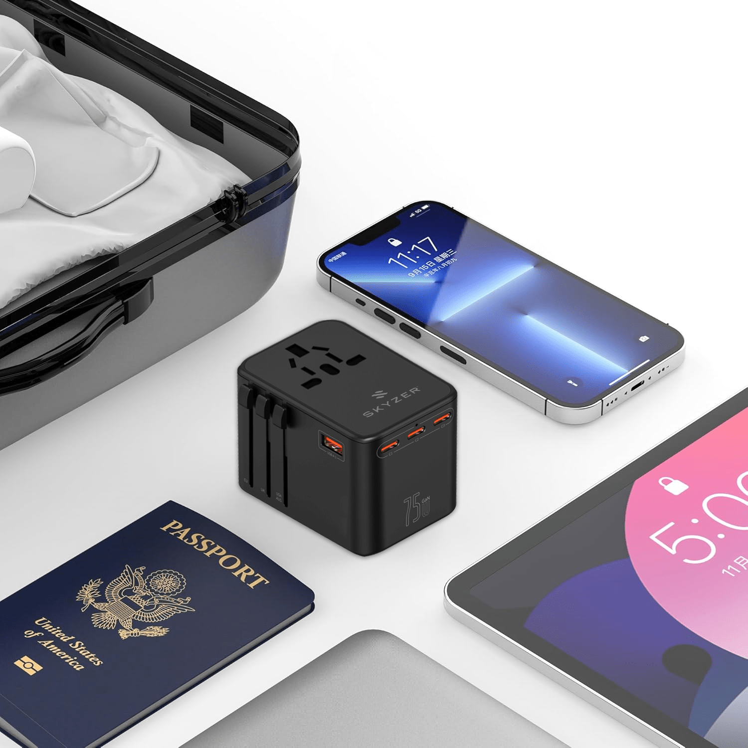 Skyzer SpeedMax 75W Fast Charging Travel Adapter