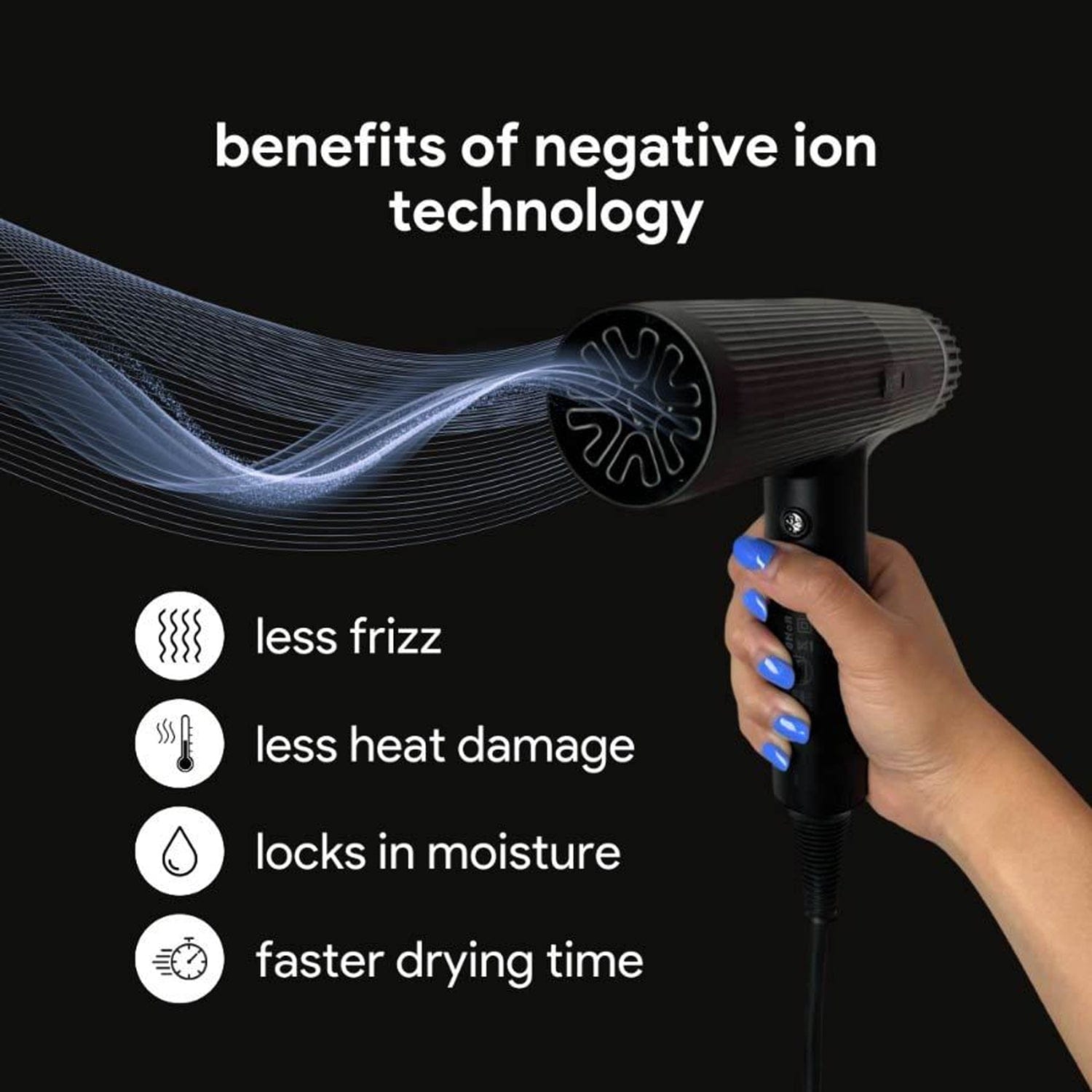 Stryv Professional Salon Grade Bladeless Hair Dryer Black