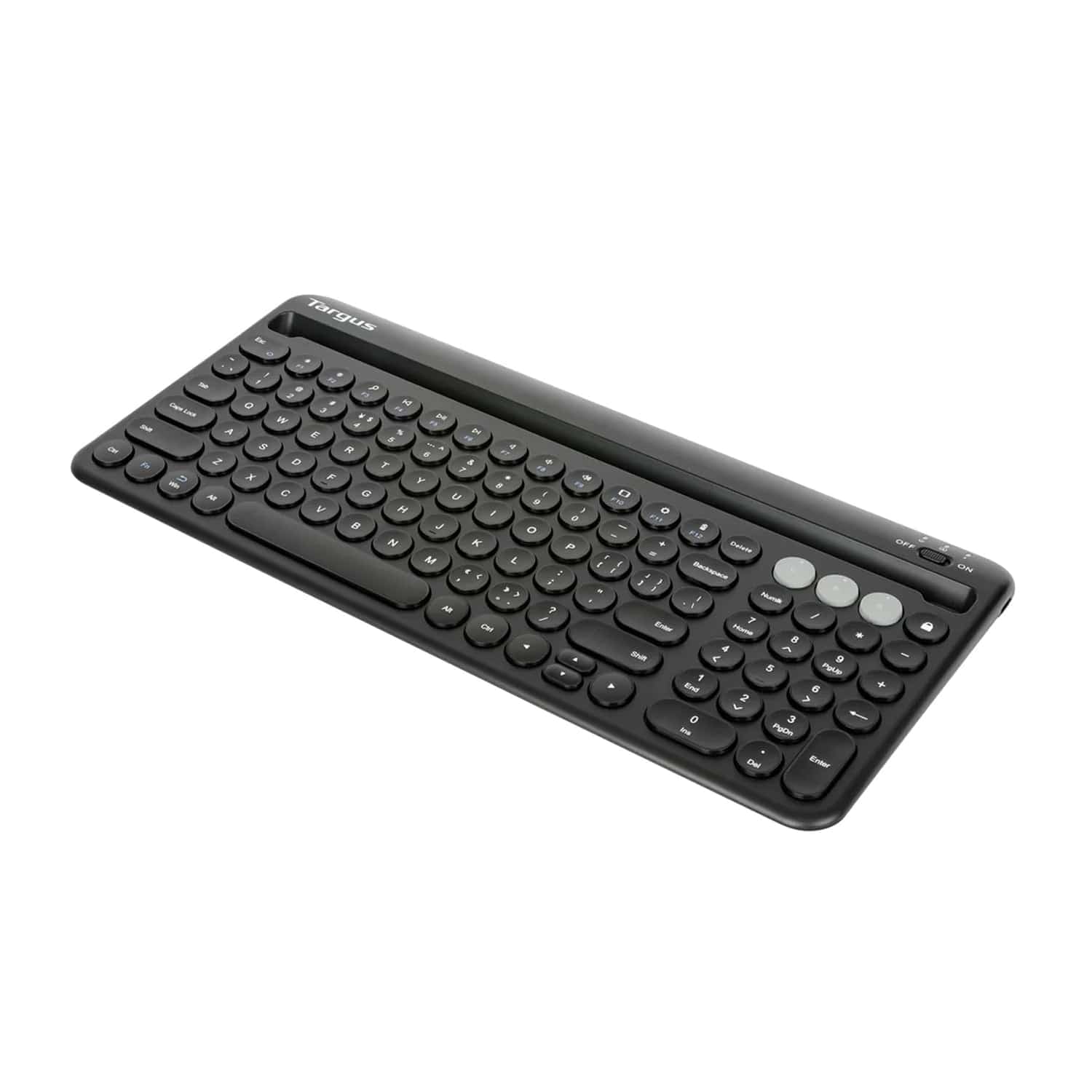 Targus Multi-Device Bluetooth AntiMicrobial Keyboard with Tablet/Phone Cradle