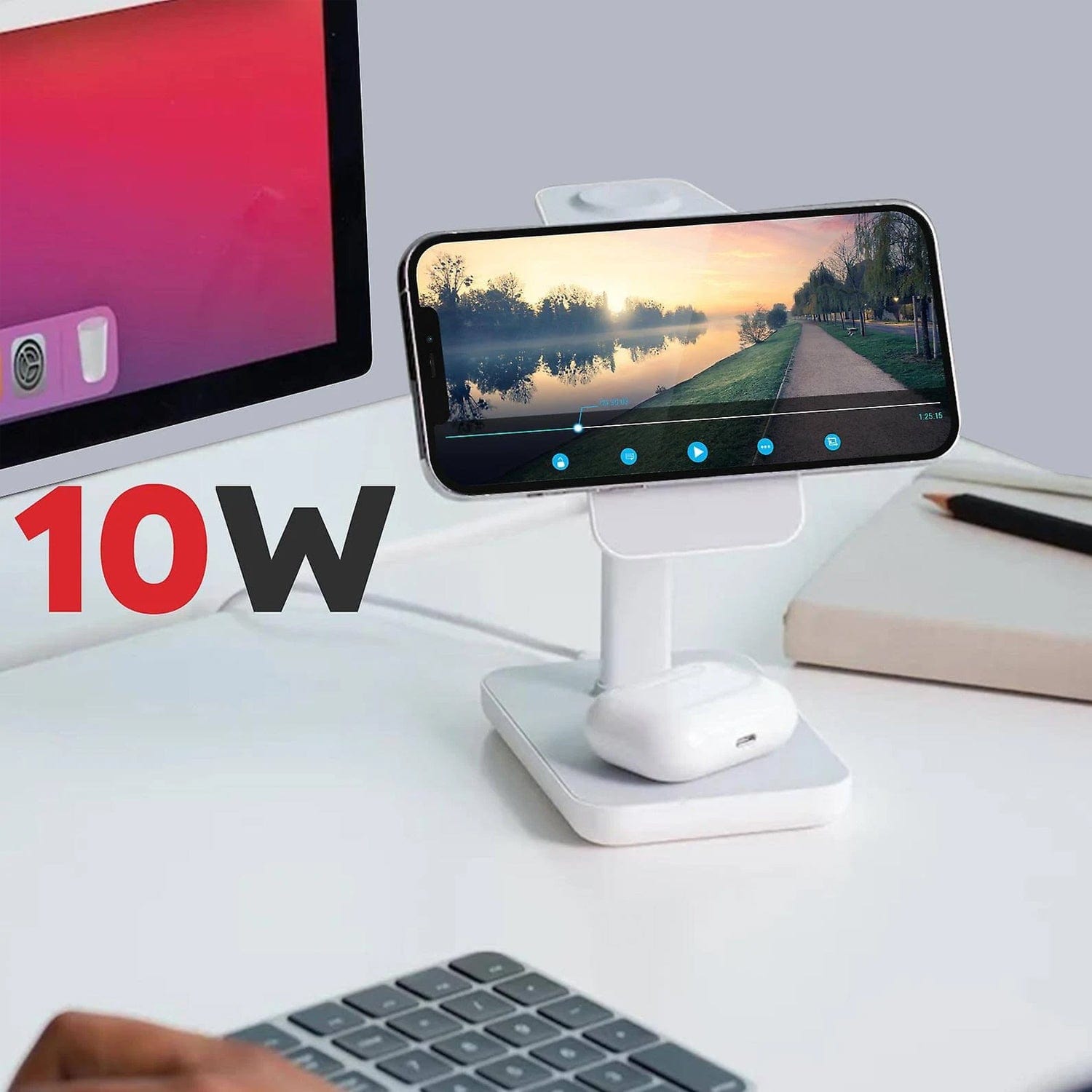 Twelve South HiRise 3 3-in-1 Wireless Charging Stand for MagSafe iPhones, AirPods & Apple Watches