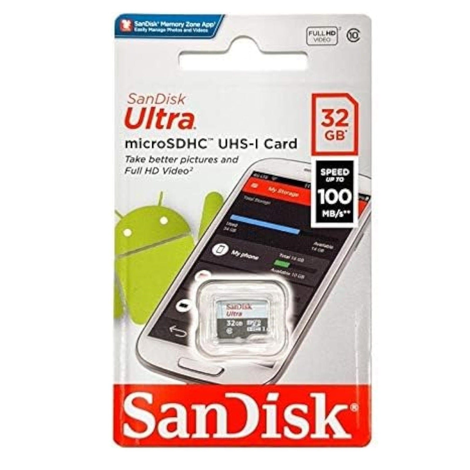 Sandisk Ultra microSDHC UHS-I Card - 32GB