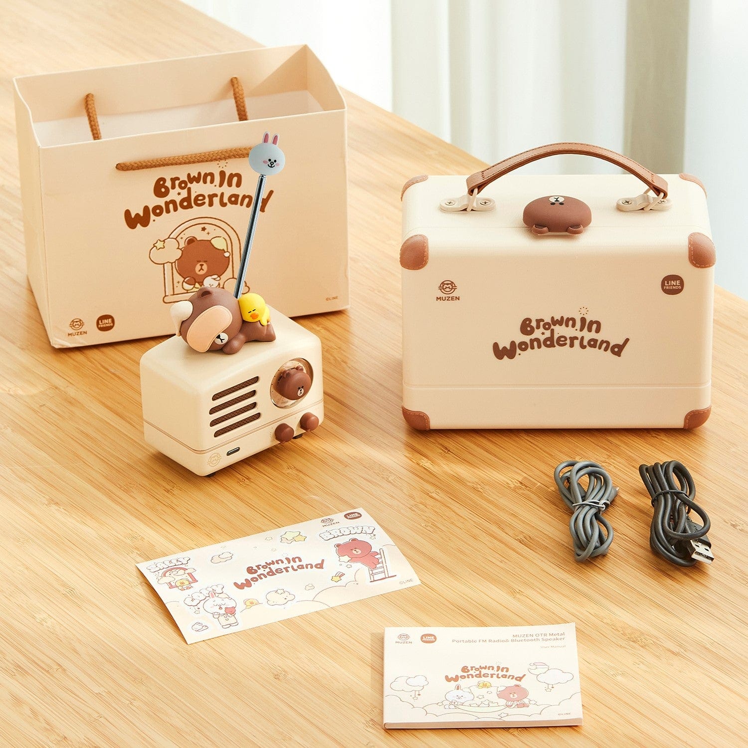 Muzen OTR Metal Line Friends Portable FM Radio Bluetooth Speaker