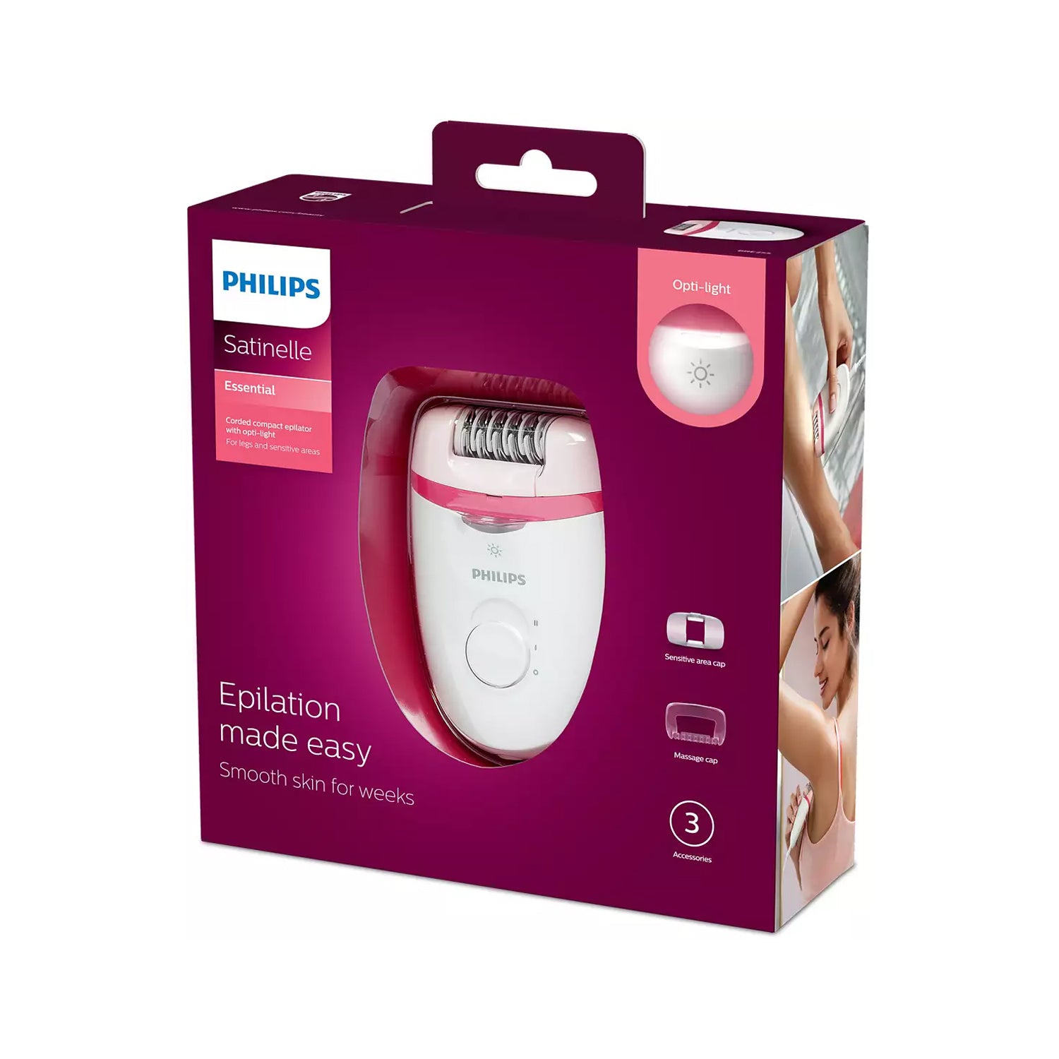 Philips BRE255/00 Satinelle Essential Corded Compact Epilator