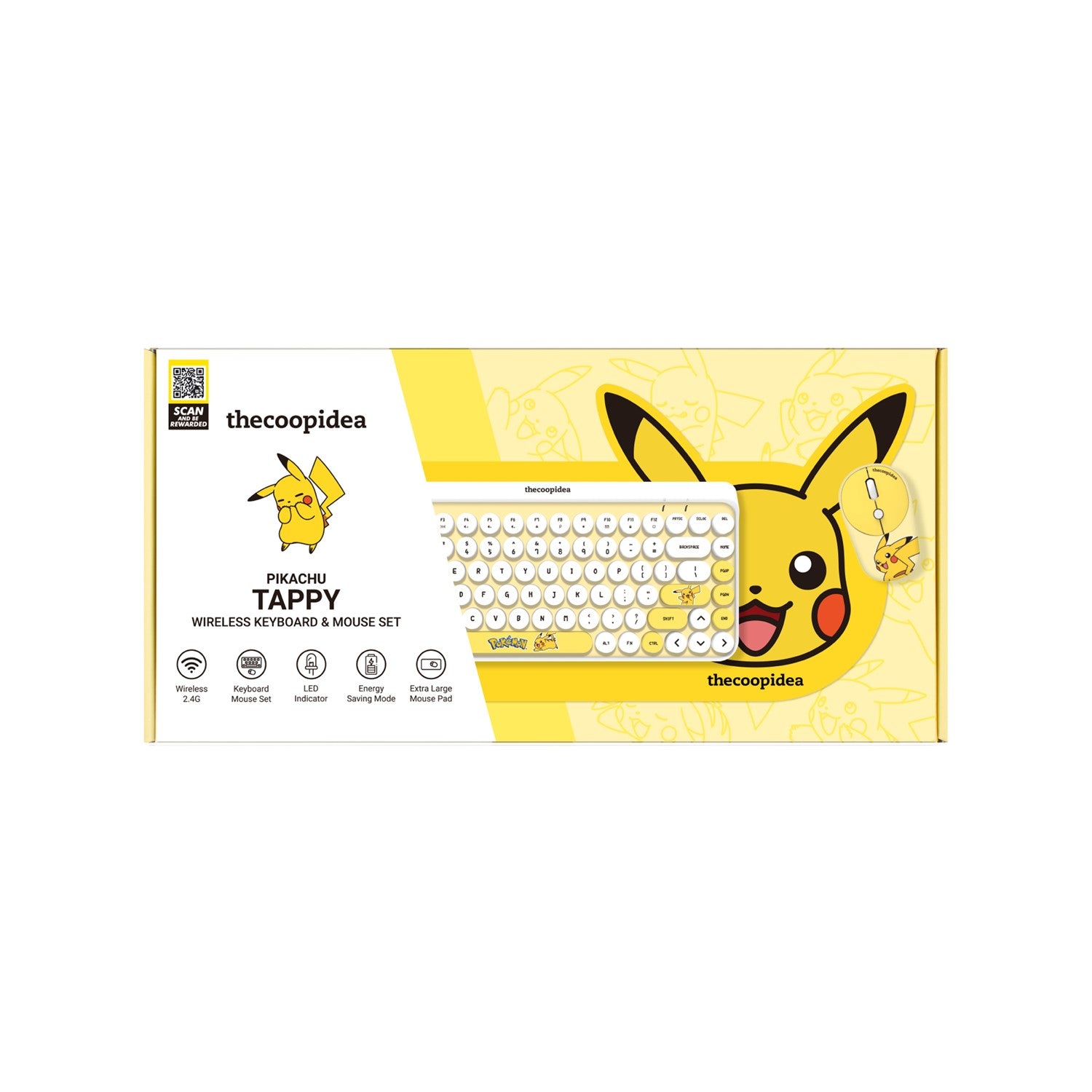 Thecoopidea Pokémon TAPPY Wireless Keyboard & Mouse Set