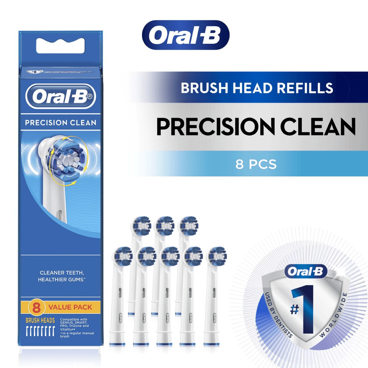 Braun Oral-B Brush Head Refills Precision Clean 8pcs