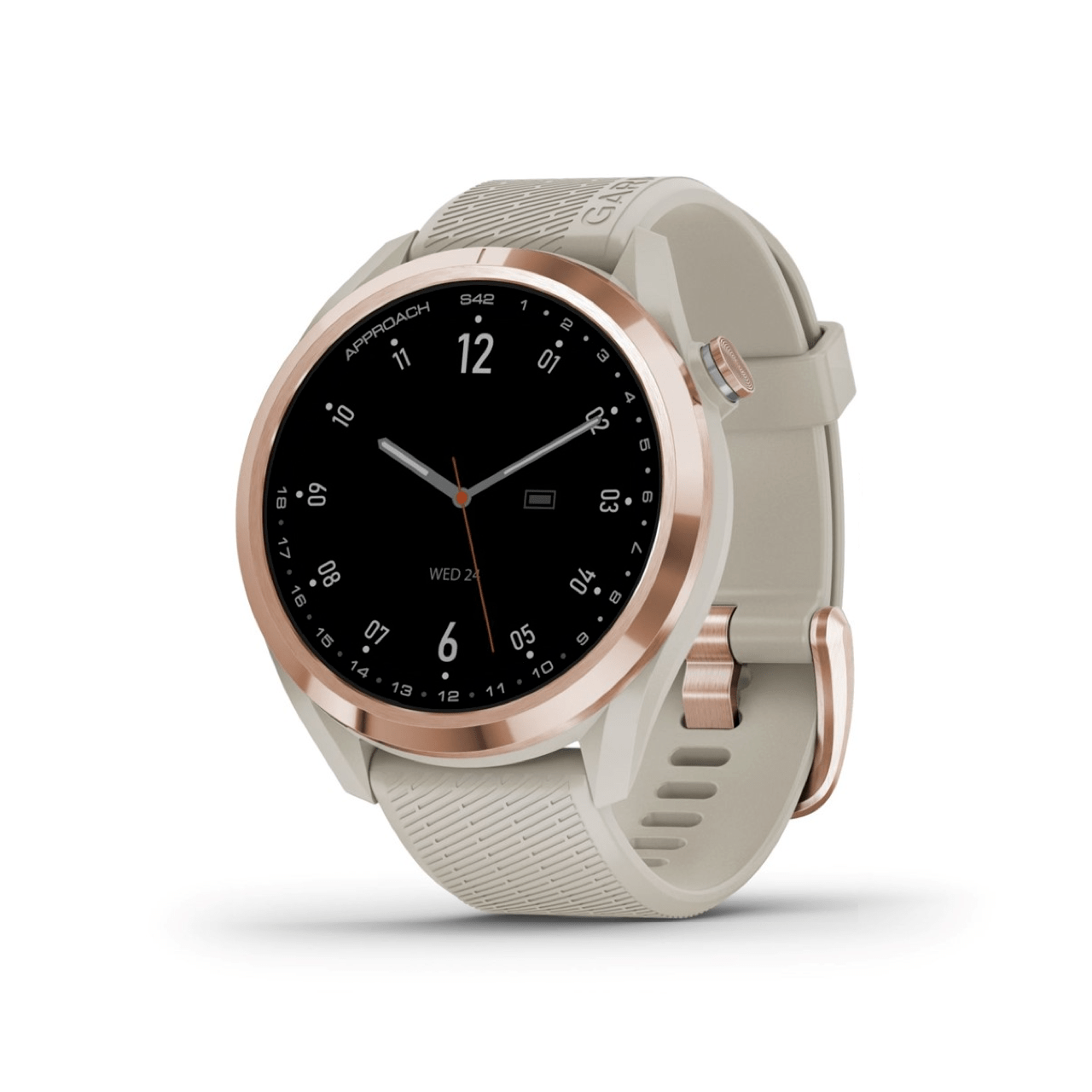 Garmin Approach S42 GPS Golf Smartwatch Rose Gold Light with Sand Band