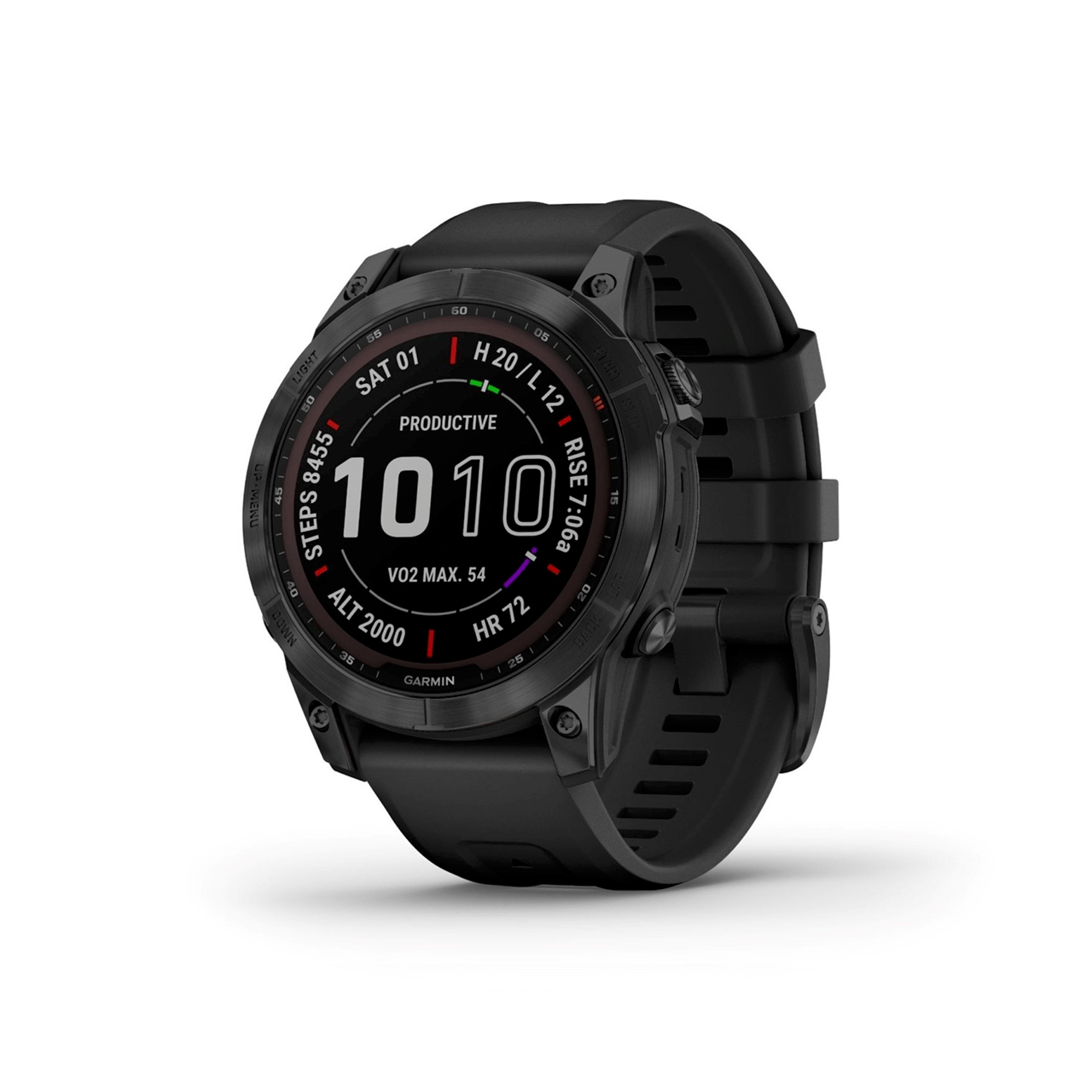 Garmin Fenix 7 Sapphire Solar 47mm Smartwatch Black DLC Titanium with Black Band / 47mm