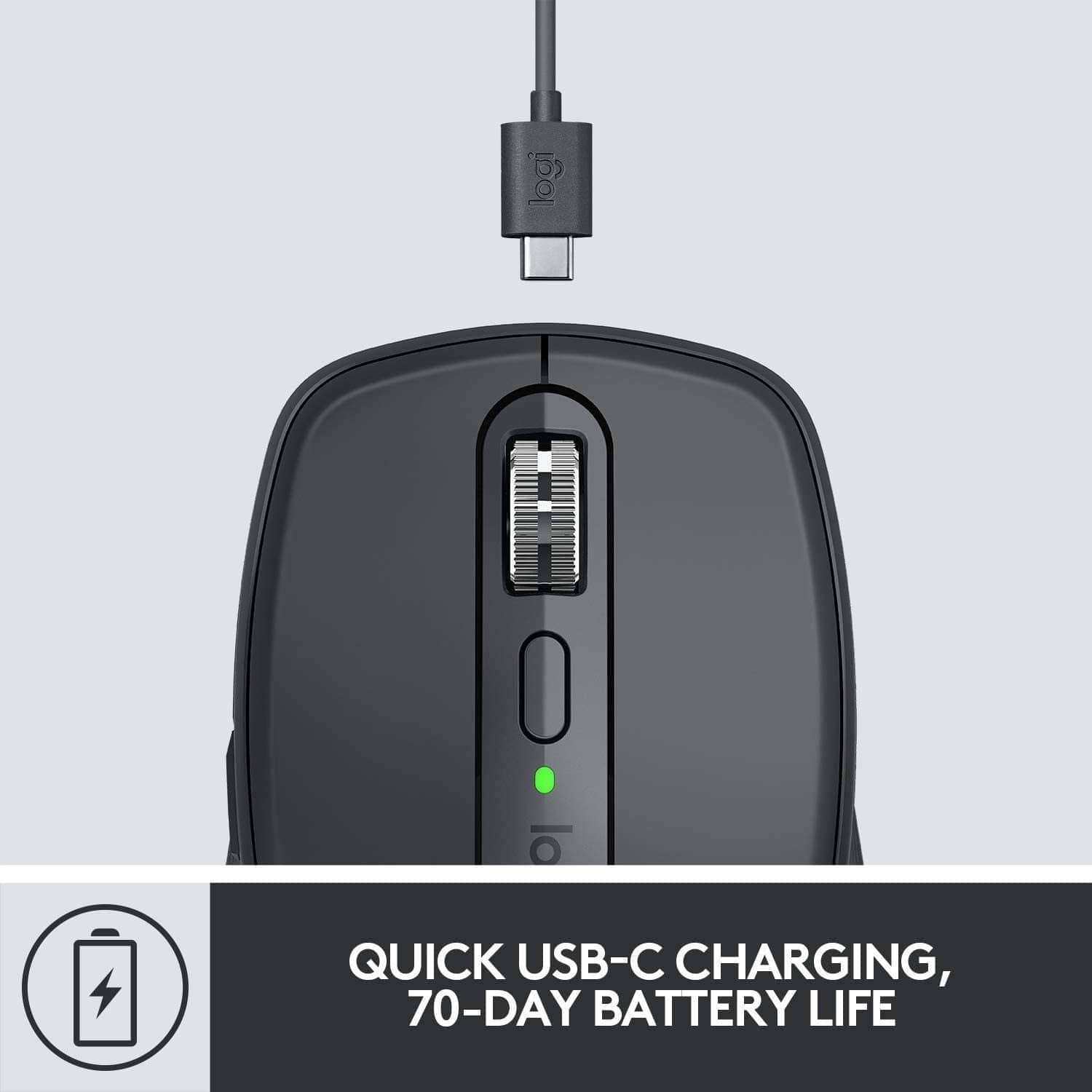 Logitech MX Anywhere 3 for Mac Compact Performance Mouse, Wireless, Comfortable, Ultrafast Scrolling, Any Surface, Portable, 4000DPI, Customizable Buttons, USB-C, Bluetooth, Apple Mac, iPad - Toottoot Singapore