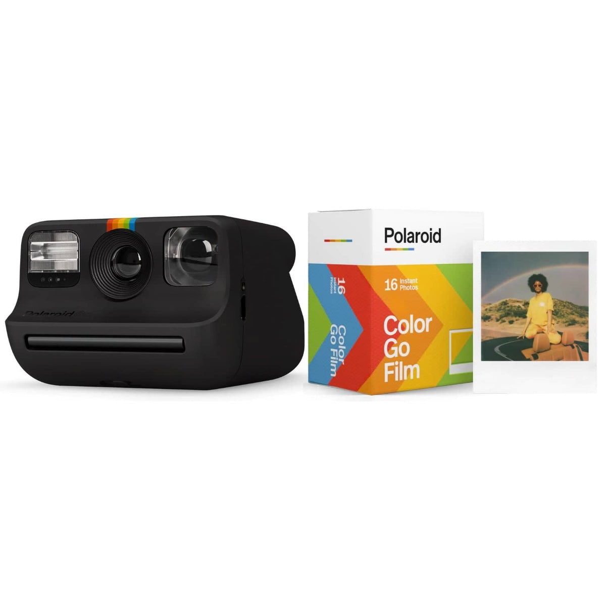 Polaroid Go Instant Camera Bundle With 16pcs Films Black