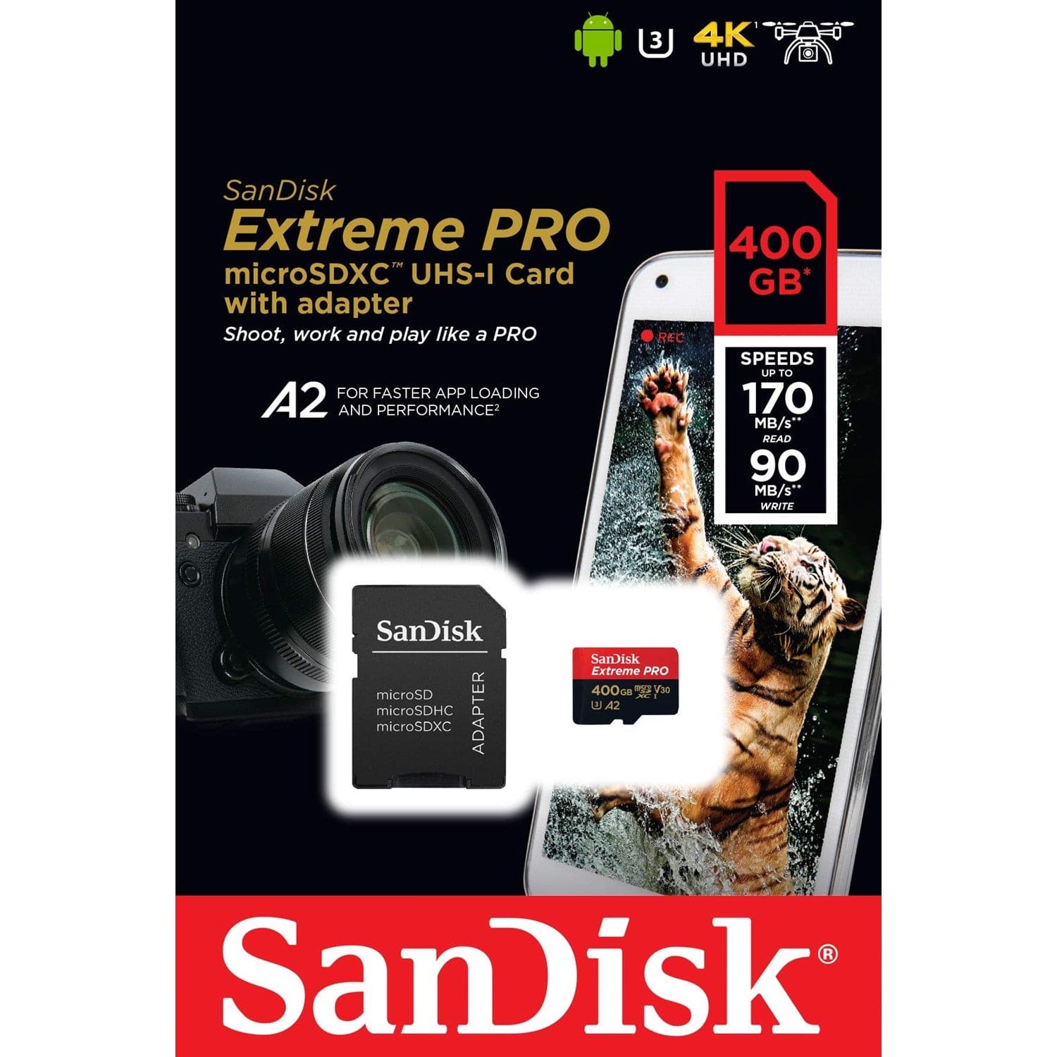 Sandisk Extreme Pro Micro SDXC Memory Card with Adapter